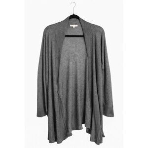 Eileen Fisher Linen Slub Cardigan Medium Gray